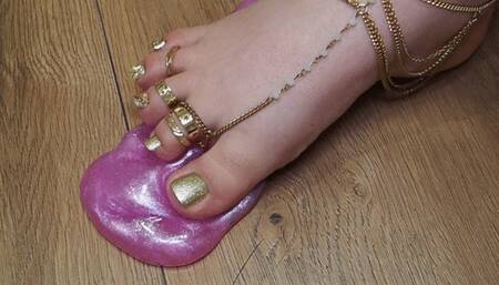 #4 BBW foot play with purple slime (no talk)