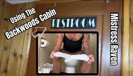 USING THE BACKWOODS CABIN RESTROOM