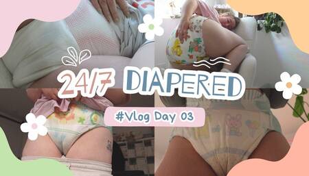 24 7 Vlog | Day 3 - stinky diapers with masturbation, business launch prep, diaper flooding