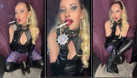 Your smoking goddess smokes and u can feed and worship her beauty