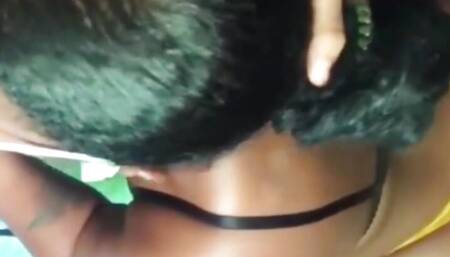 Venezuelan ass slut swallows my cock and then gets on all fours to fuck him in the ass