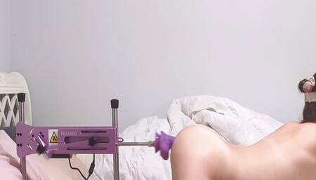 Sissy fuck machine and VR goon session