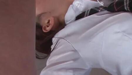 school-girl Moe Sakura delivers the best Asian suck off you'll ever watch in the hottest JAV scene.