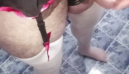 Stepdaughter panties cumming