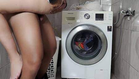 Fuck me Daddy! We were caught. I sent my Stepdaughter to do laundry and she teased me. My wife didn't like it