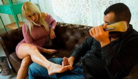 Foot fetish play and passionate fuck with busty Hungarian Christina Shine