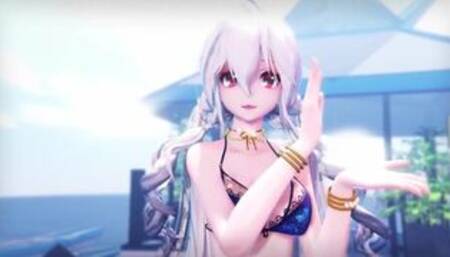 【R18-MMD】HAKU 弱音ハク 沙滩泳装 LILAC