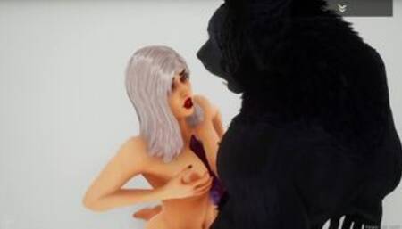 Furry werewolf titfuck
