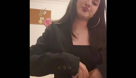 virgin getting undressed after a long day + massaging my tits ????