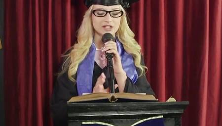 Teen Aubrey Gold Is Naked Under Her Cap and Gown