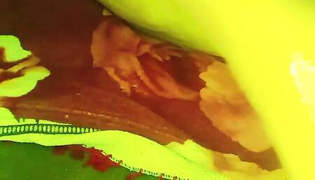 A woman becomes in the mood for sex while cleaning the house