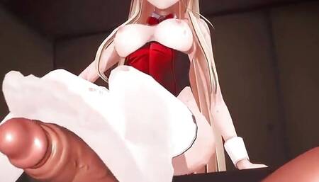 Asuma Toki Bunny Style Sex & Dance Blue Archive Hentai Red Clothes Color Edit Smixix