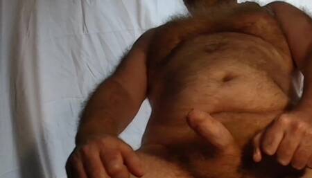 British Hairy Bear Wank with Hairy Chest and Belly