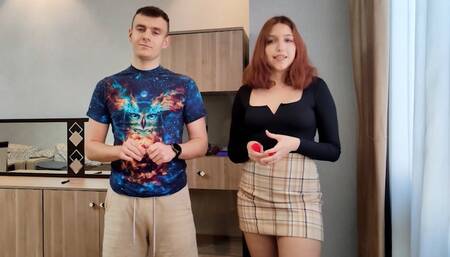 A game of strip darts with a sexy redhead