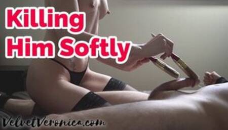 chastity mistress tricks slave! paintbrush cock tease denial | Veronica