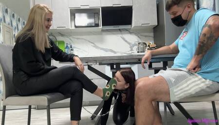 Having fun with another pathetic bitch!