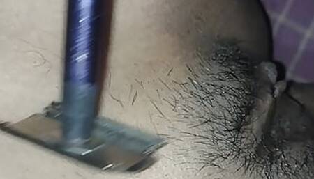 Assamese girl Pussy Hair cutting