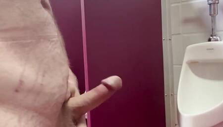 Naked in Public University Bathroom Peeing and Walking Naked then Cumming!