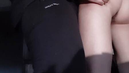 I rub her pussy with a strapon, and then fuck her hard and hot in different positions - Lesbian-illusion