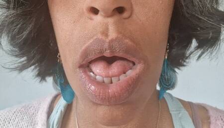 Eating oatmeal up close