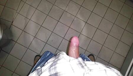 Multiple cumshots in dirty toilets on public highways in Germany. A lot of cum on the walls and floor