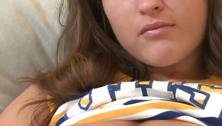Fresh pussy Lizz Tayler horny with two nice tits gets her