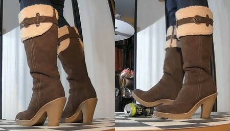 Sexy cruel knee-high boots vs penis - Cam 5