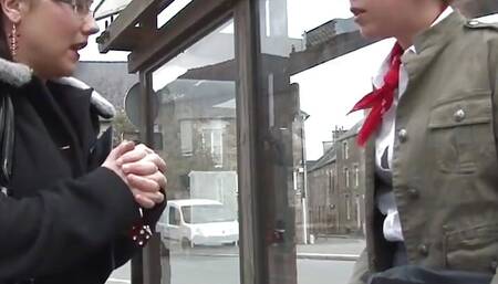 Jessy, young redhead slut, gets her ass nailed