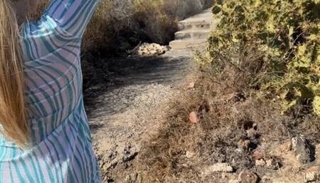 Exhib girl walking naked on the street