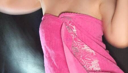 Inhaling a Cigar after taking a shower - wrapped in towel - wet hair