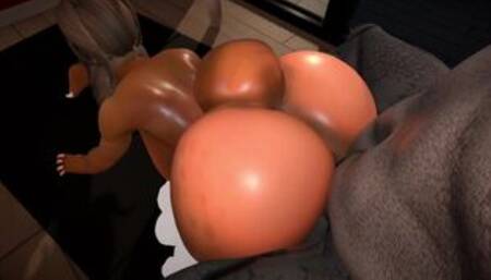 Furry Baby sits her huge ass on a fat dick Yiffalicious