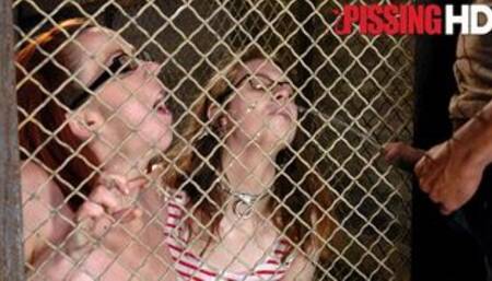 Trinity and Kristine get a mouthful of pee