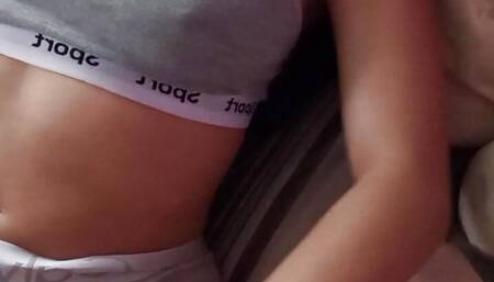 My neighbor slut masturbates in front of her window