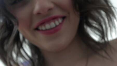 Sweet and sexy amateur Angel Windell sucks and milks cock before riding hard