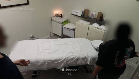 Special massage for Jessica, a thic black student who never had a body massage before!