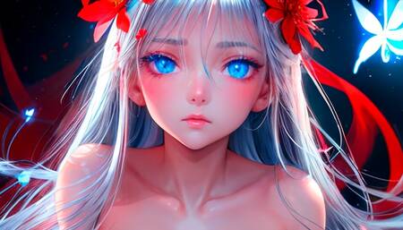 AI animated anime bitch with a cute face and big tits