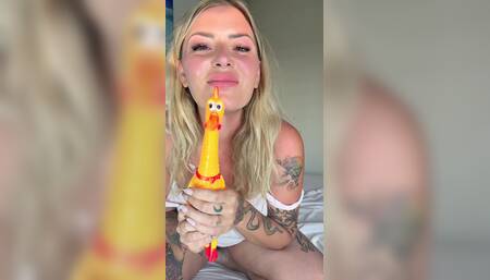 Fucking a plastic chicken