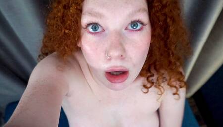 18yo redhead teen squirts during cock rodeo