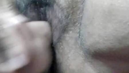 I'm left alone at work and I escape to fuck a long and thick dildo