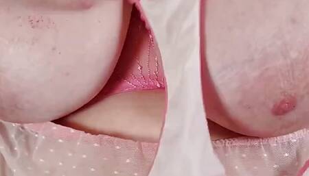 Showing off my big boobs and big panties for my lover (bbw cheating amateur milf wife homemade big tits mature)