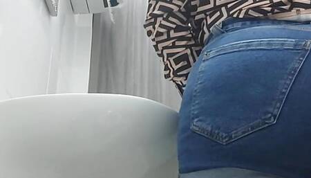 Amateur camera in public toilet of restaurant in Madrid