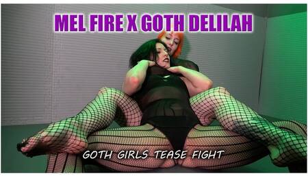 Mel Fire X Goth Delilah - sexy goth girls cat fighting
