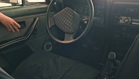 Amanda Cranking & Driving the Opala in a Muddy Road with Black High Heel Mules