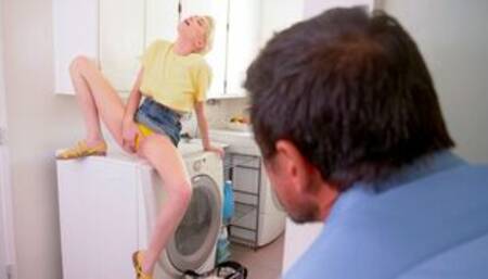 Stepdaughter Caught Riding Spin-Cycle