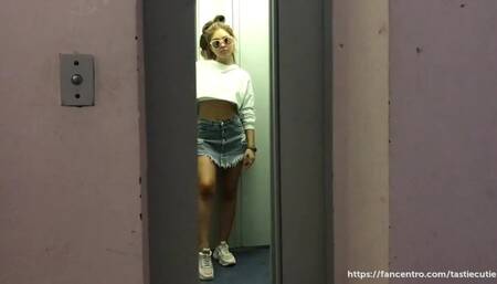 naughty girl in elevator