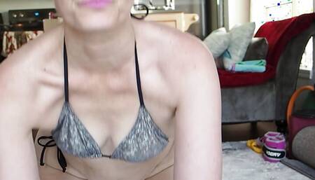 Aurora Willows Silver Bikini Camel Pose, Licking Hang and Lips, Camel Pose on the Floor (custom Order)