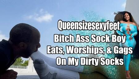 Bitch Ass Sock Boy Eats, Worships, & Gags On My Dirty Socks