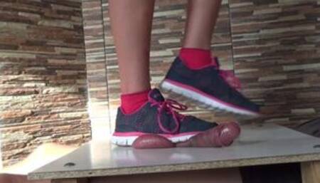 Hard stomp - cock ball crush- cbtrample - cock crush with sneakers