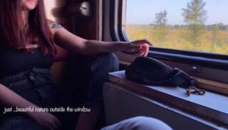 Blowjob and sex on the train from a girl in the carriage with conversations. LeoKleo