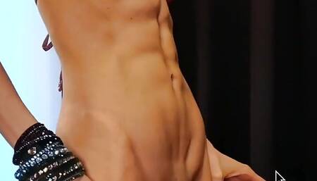 Abs Worship in Shiny Bikini